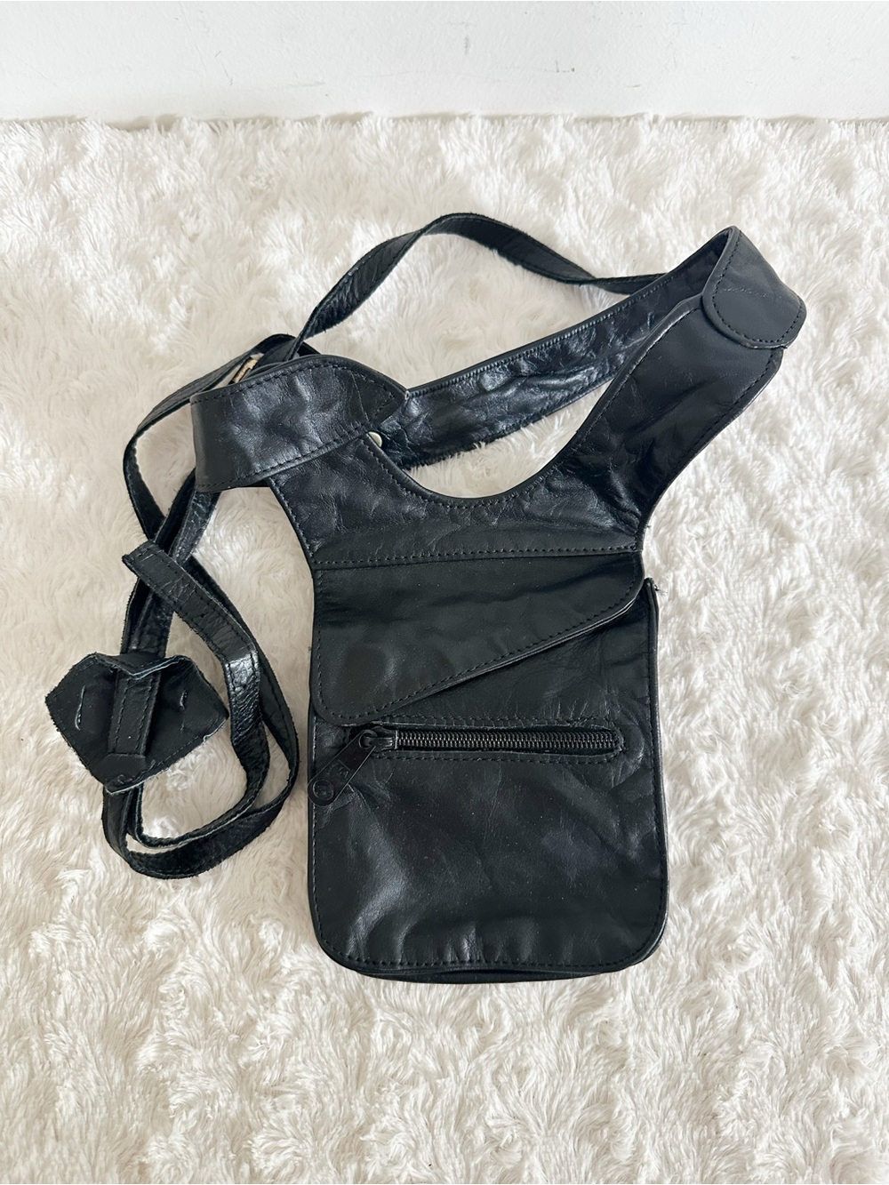 Black Leather Travel Bag